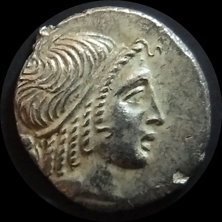 Silver hemidrachm of the Lycian League with the head of Apollo